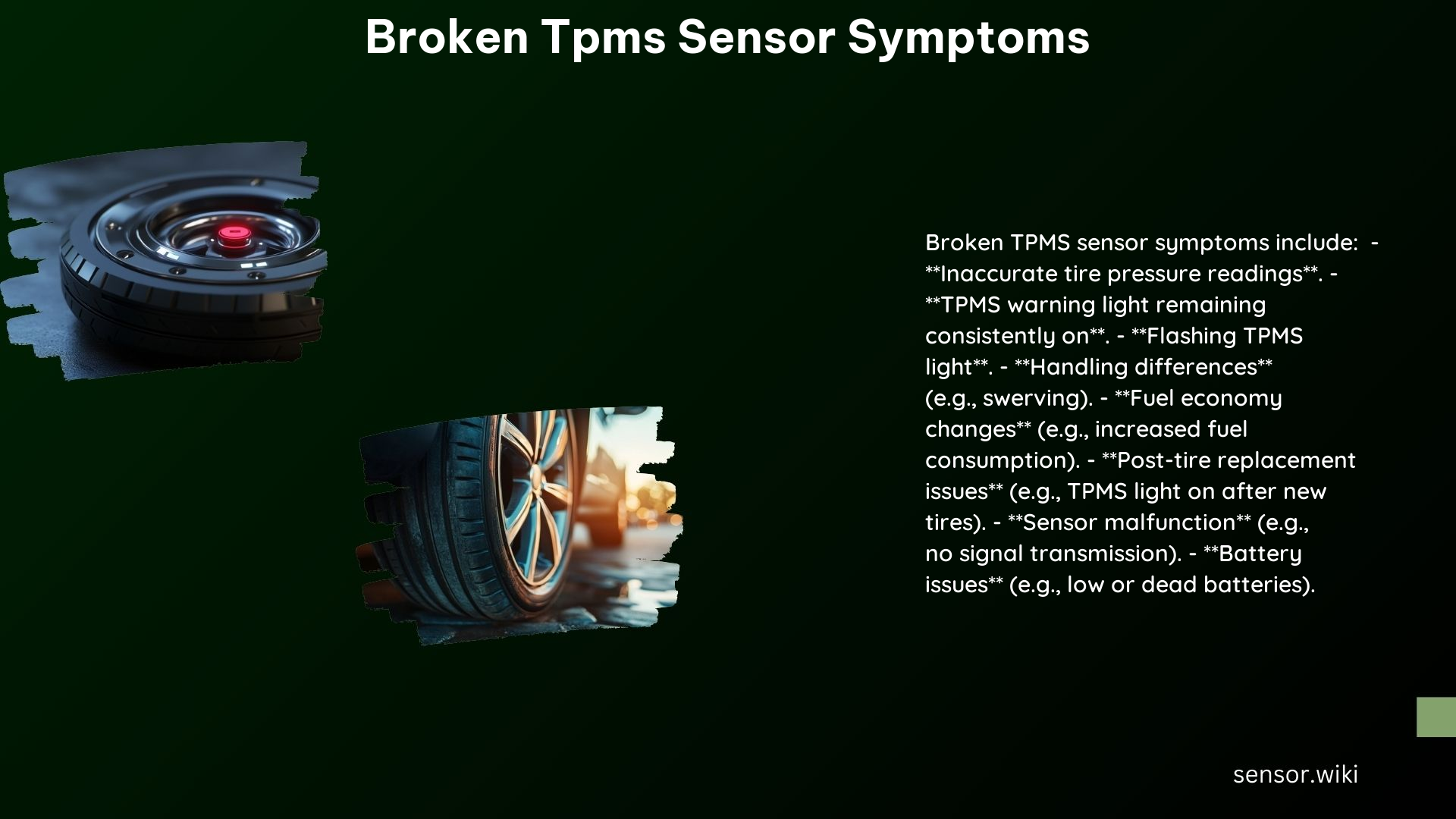 Broken Tpms Sensor Symptoms