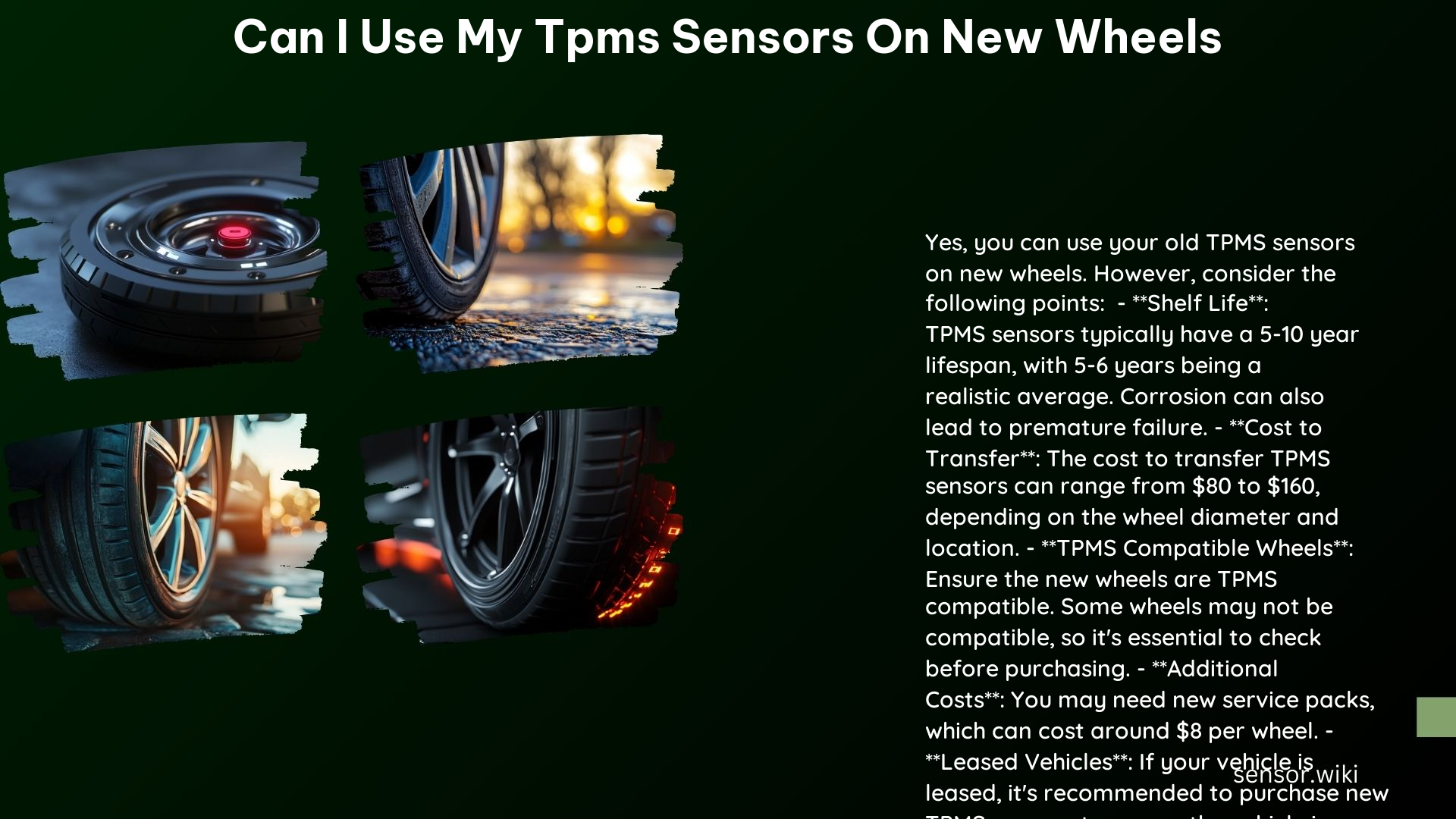 Can I Use My Tpms Sensors on New Wheels