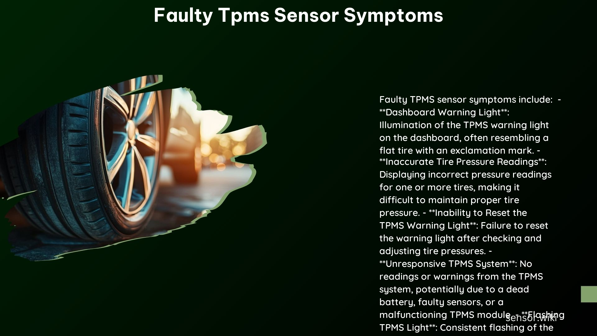Faulty Tpms Sensor Symptoms