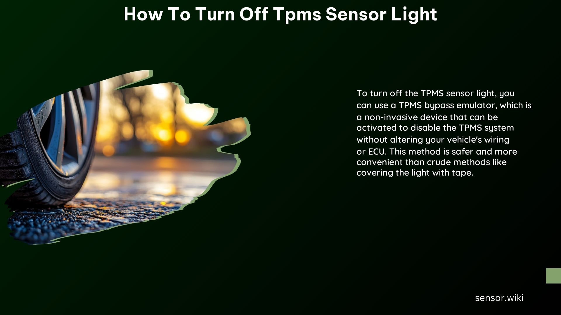 How to Turn off Tpms Sensor Light