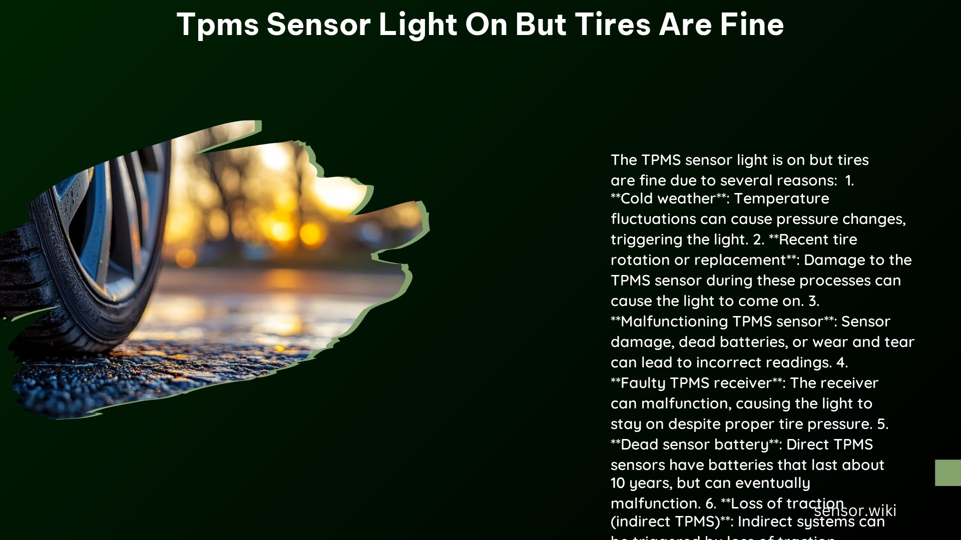 Tpms Sensor Light on but Tires Are Fine