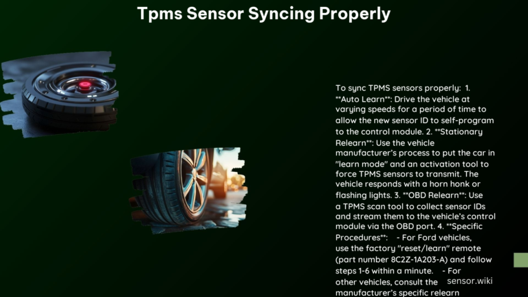 Tpms Sensor Syncing Properly