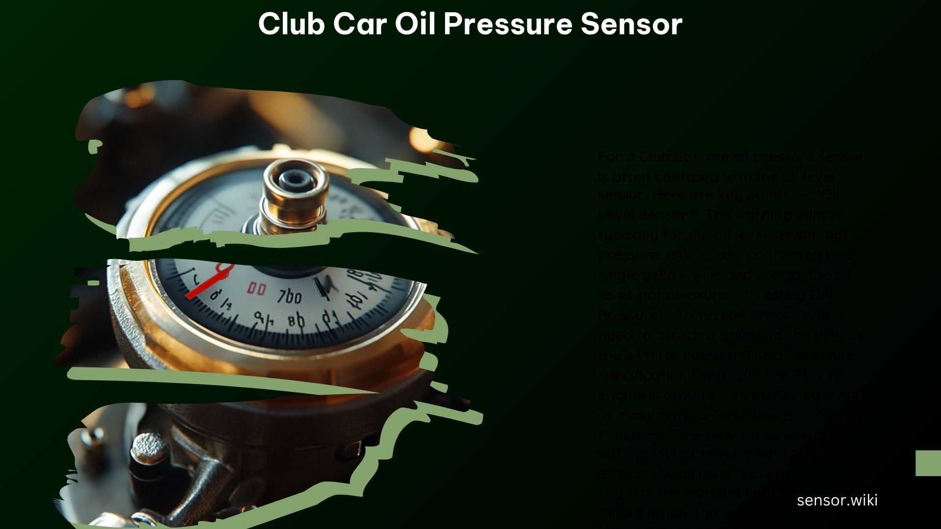 Club Car Oil Pressure Sensor