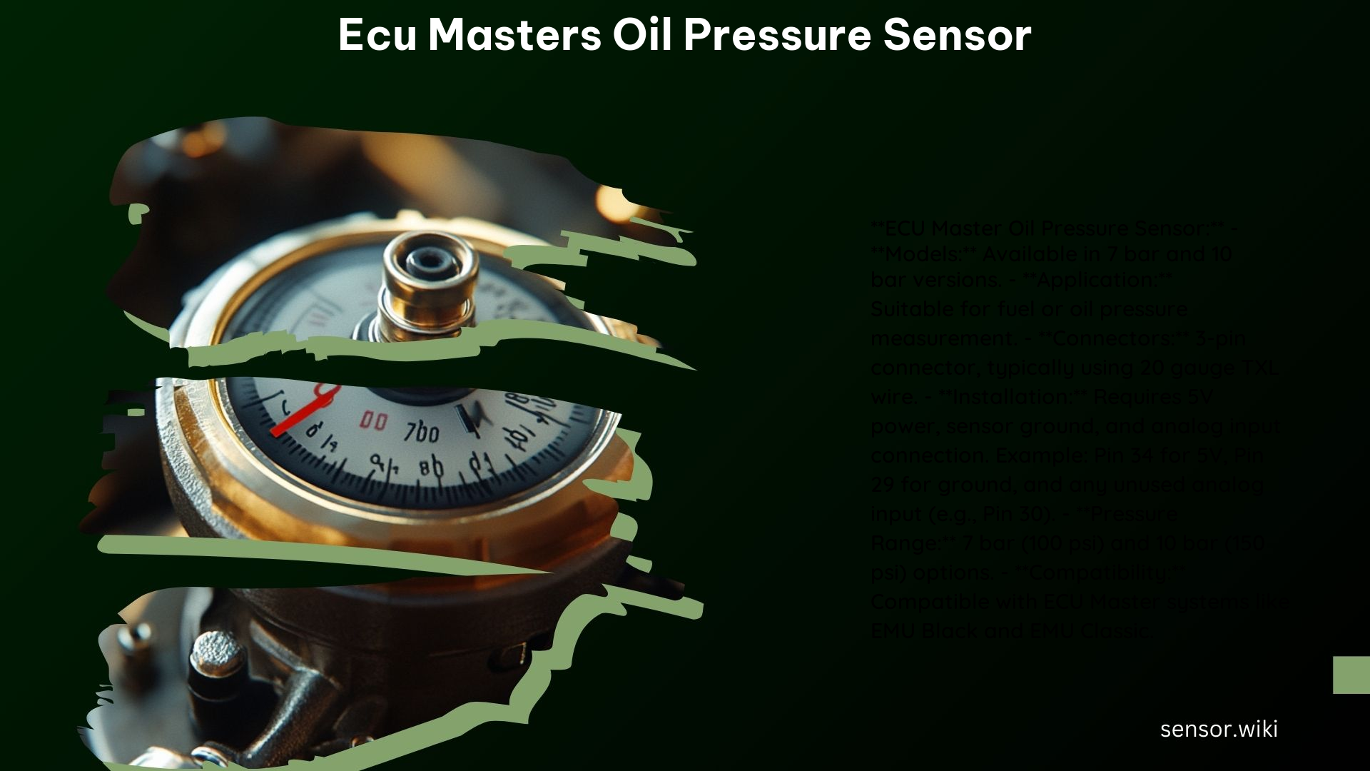 ECU Masters Oil Pressure Sensor