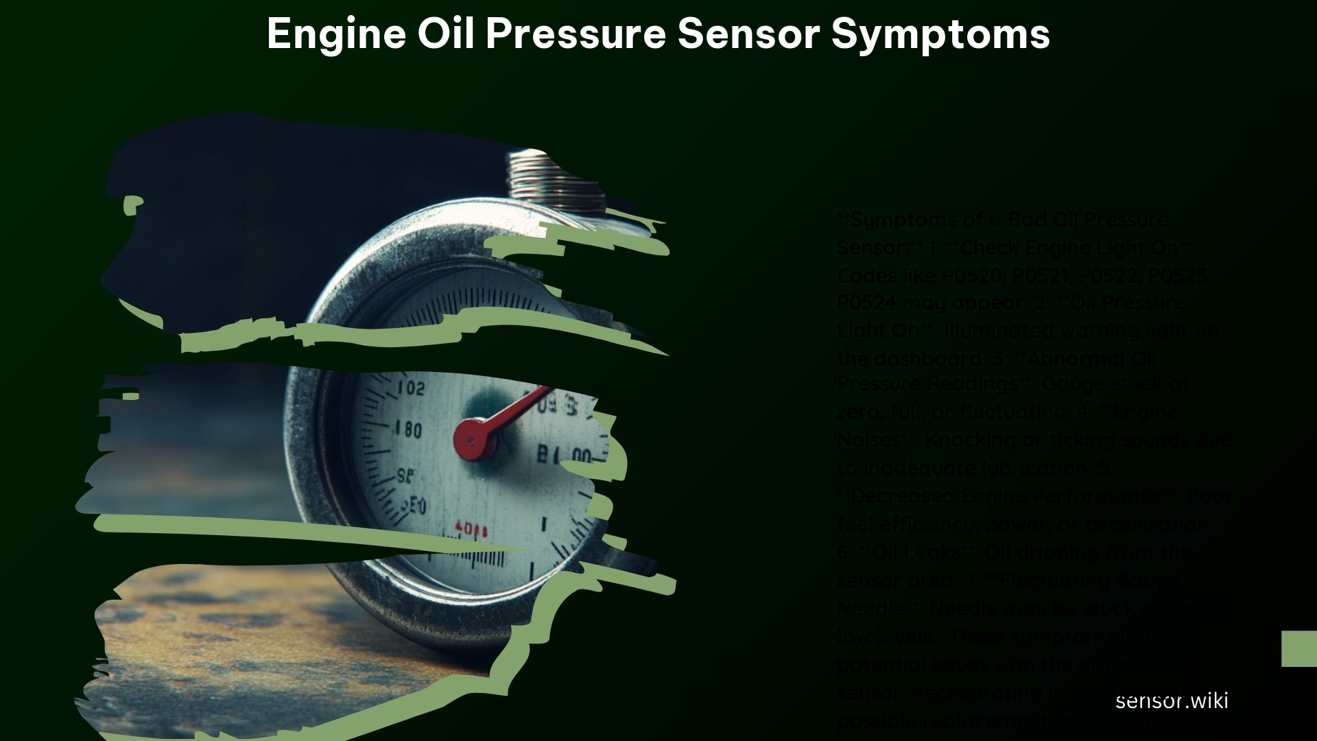 Engine Oil Pressure Sensor Symptoms