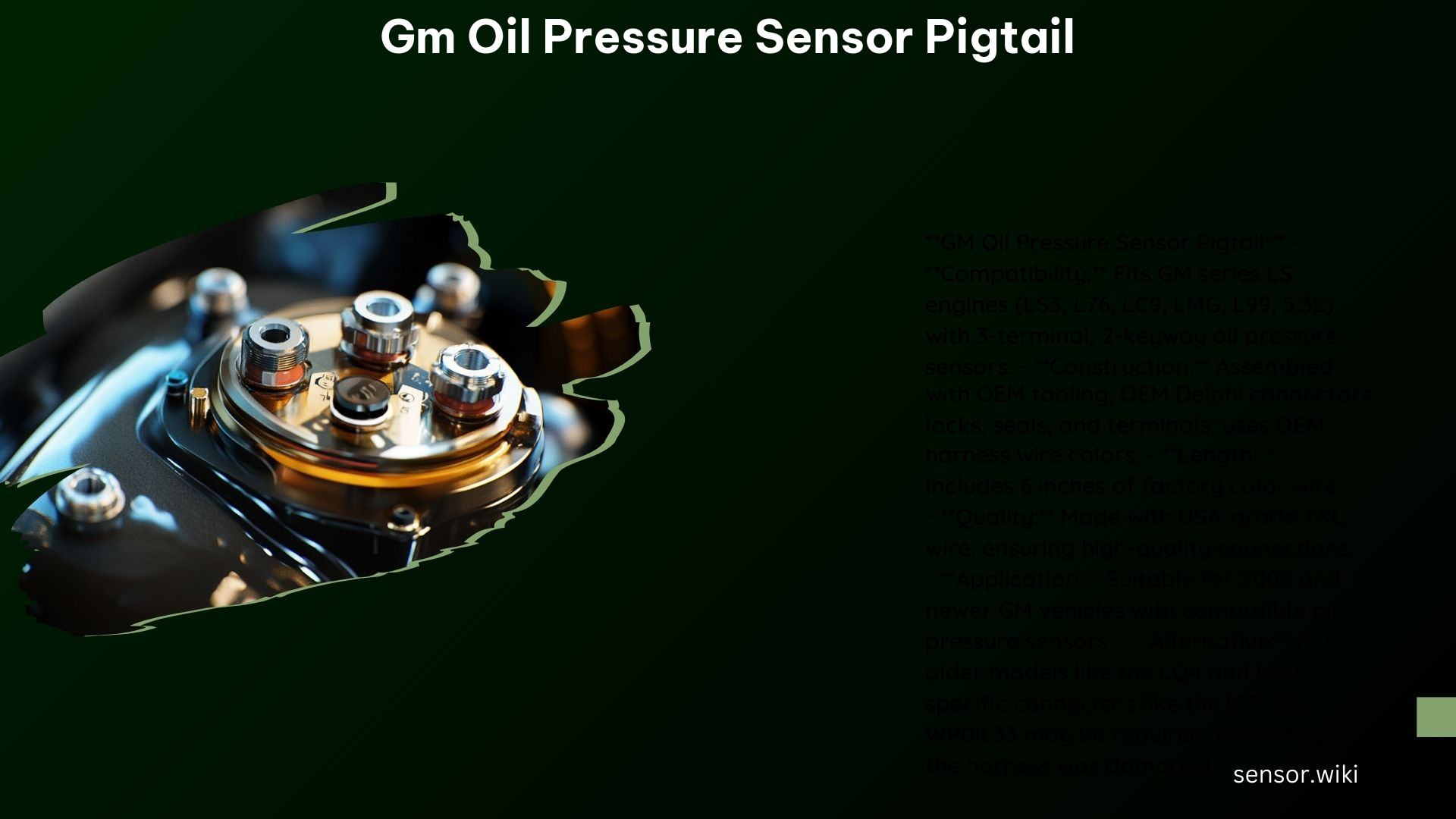 GM Oil Pressure Sensor Pigtail