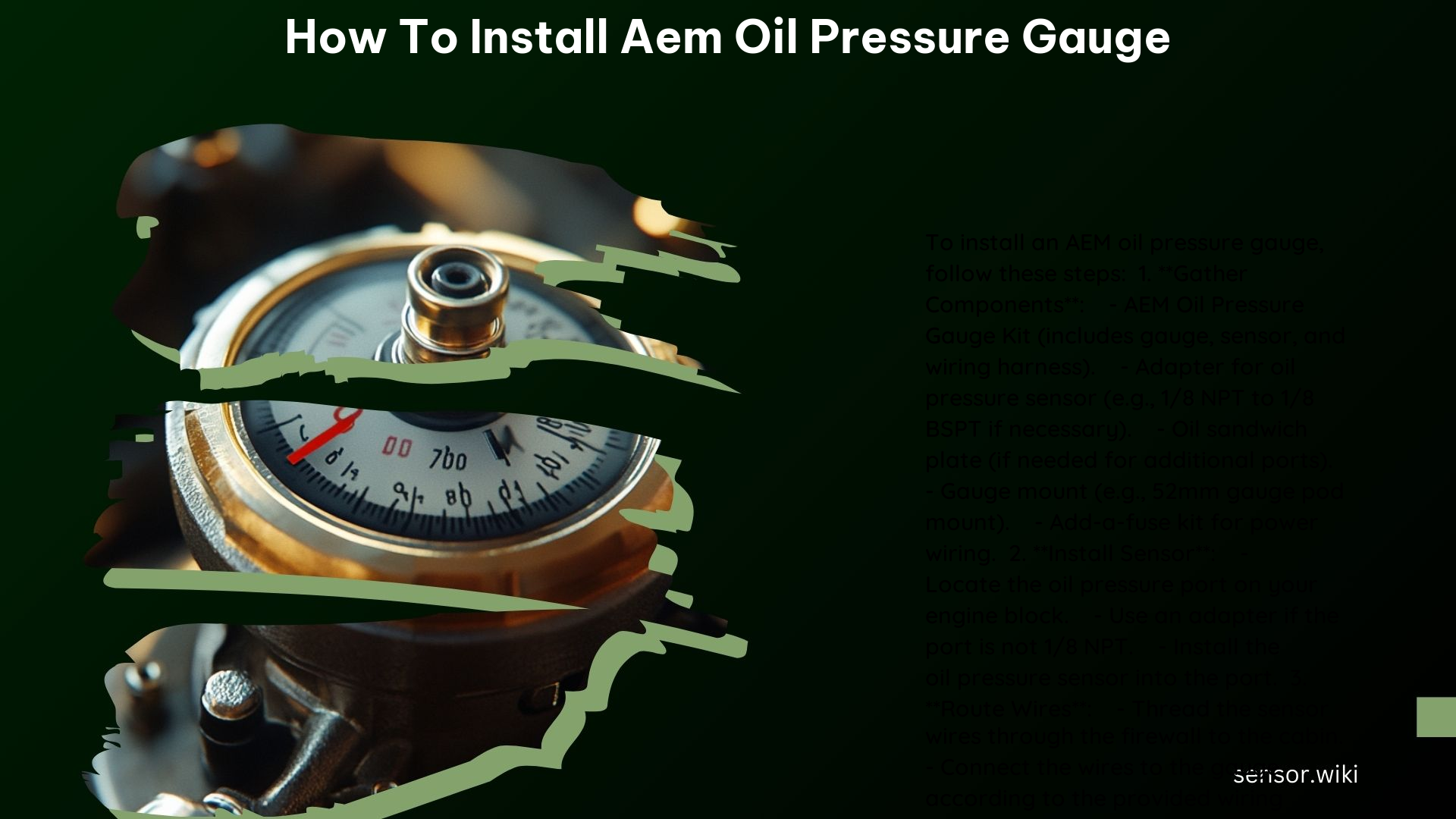 How to Install Aem Oil Pressure Gauge