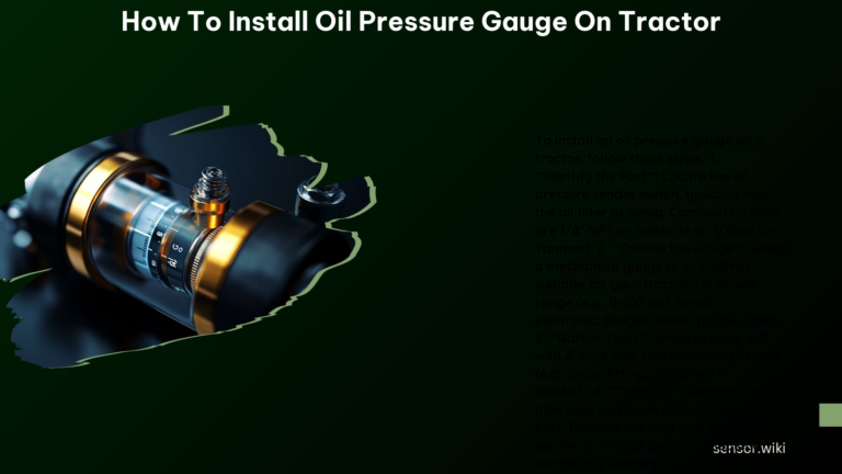 How to Install Oil Pressure Gauge on Tractor