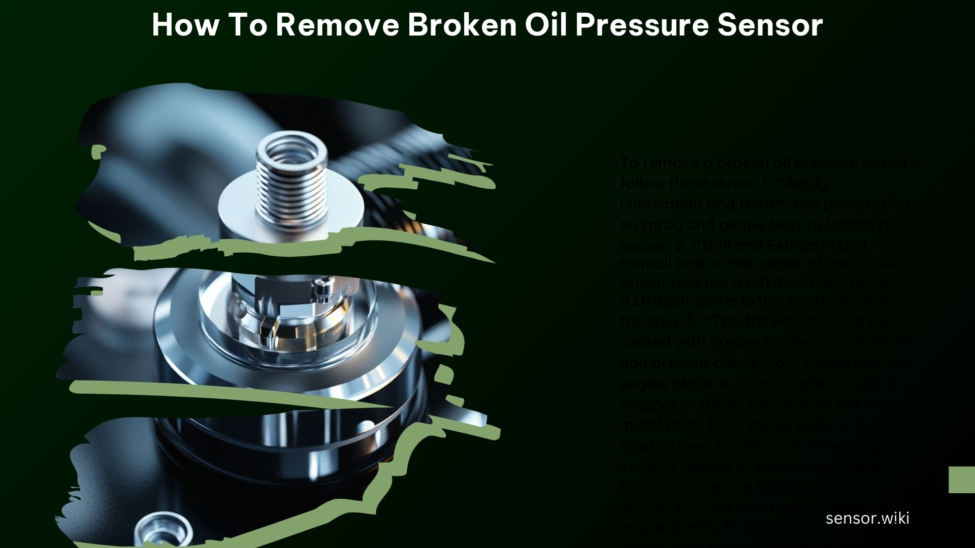 How to Remove Broken Oil Pressure Sensor