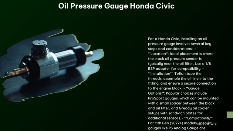 Oil Pressure Gauge Honda Civic