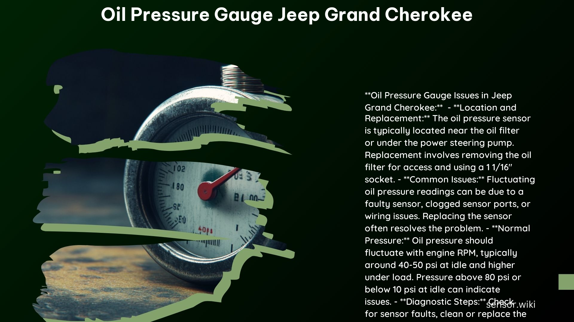 Oil Pressure Gauge Jeep Grand Cherokee