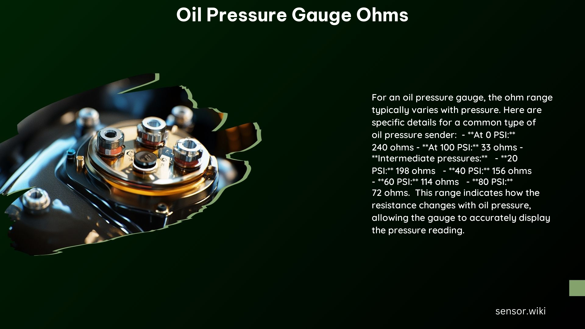 Oil Pressure Gauge Ohms