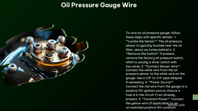 Oil Pressure Gauge Wire