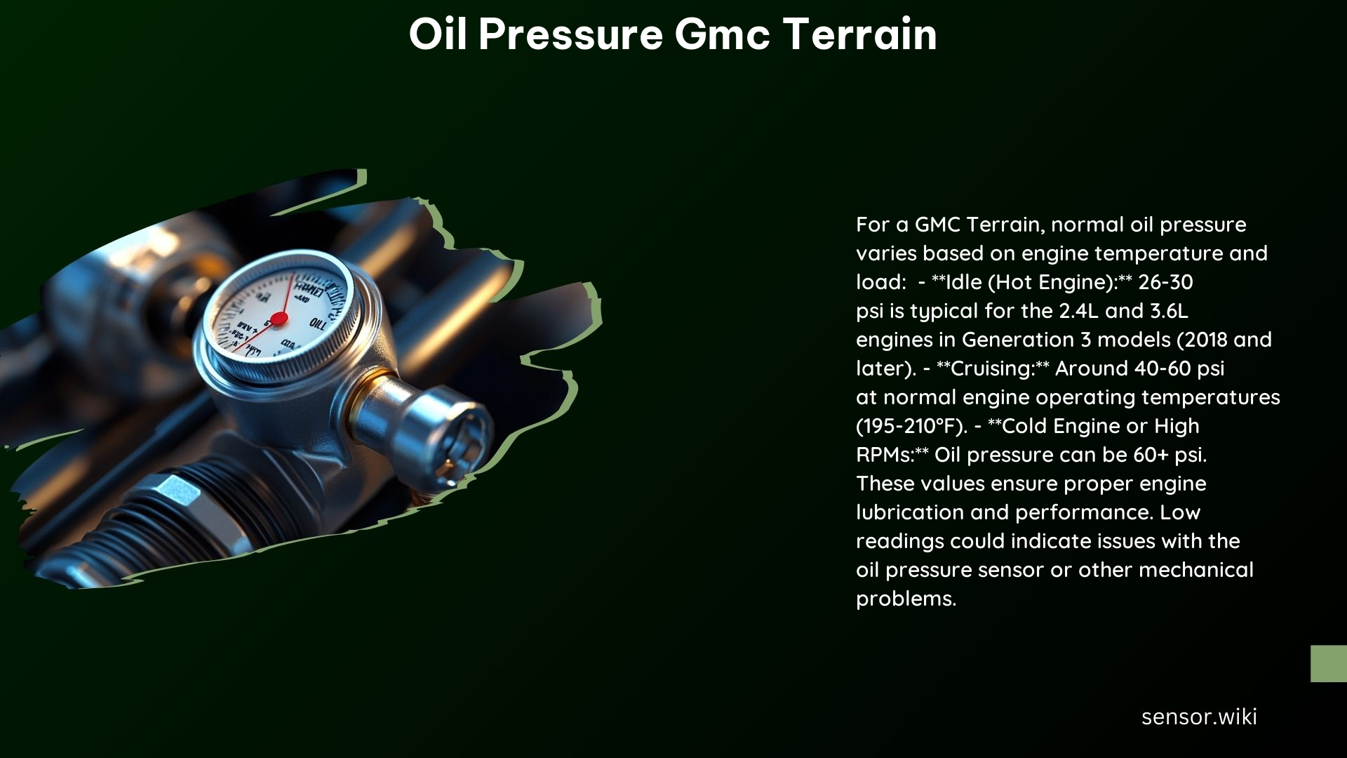 Oil Pressure Gmc Terrain