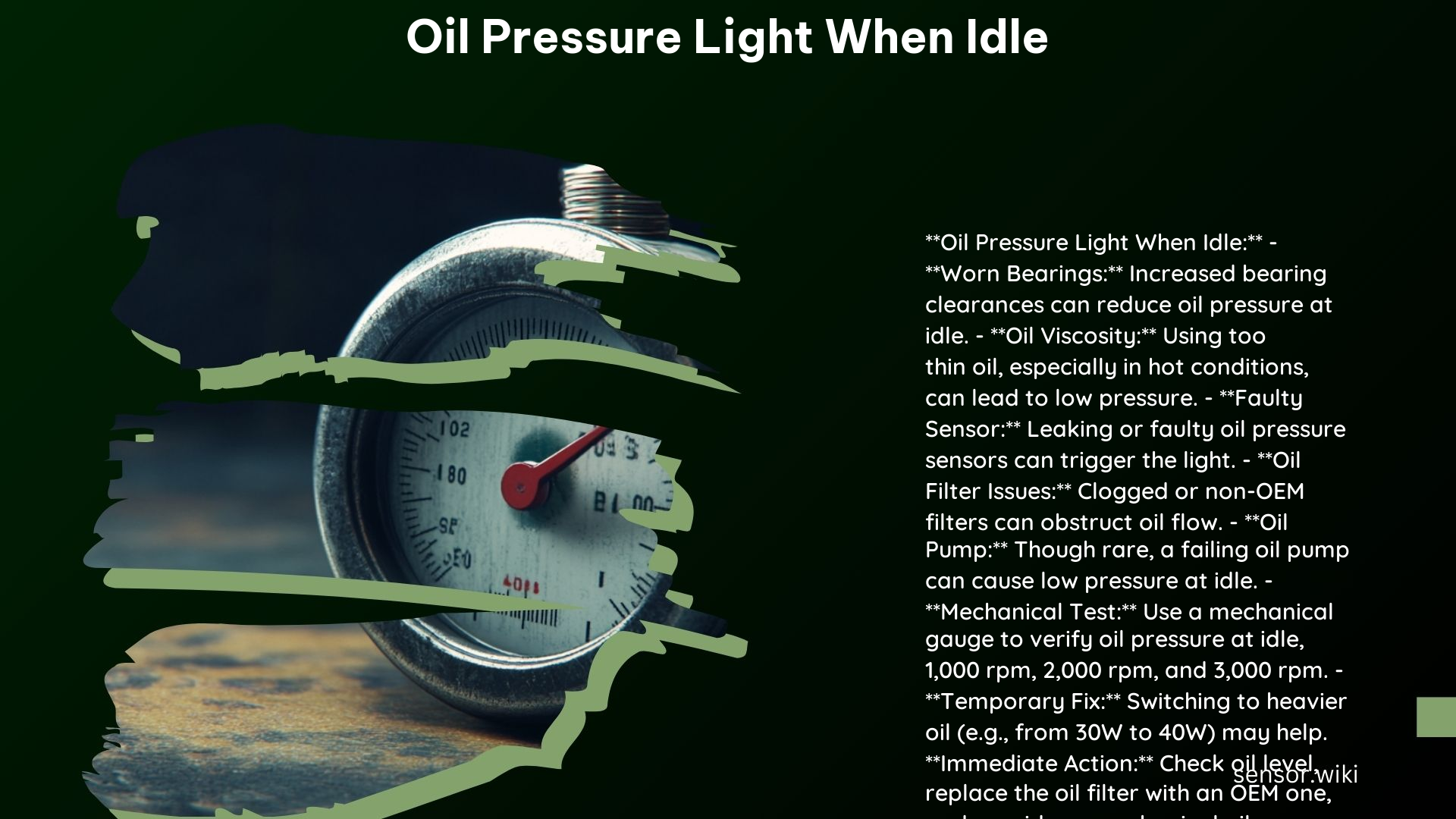 Oil Pressure Light When Idle