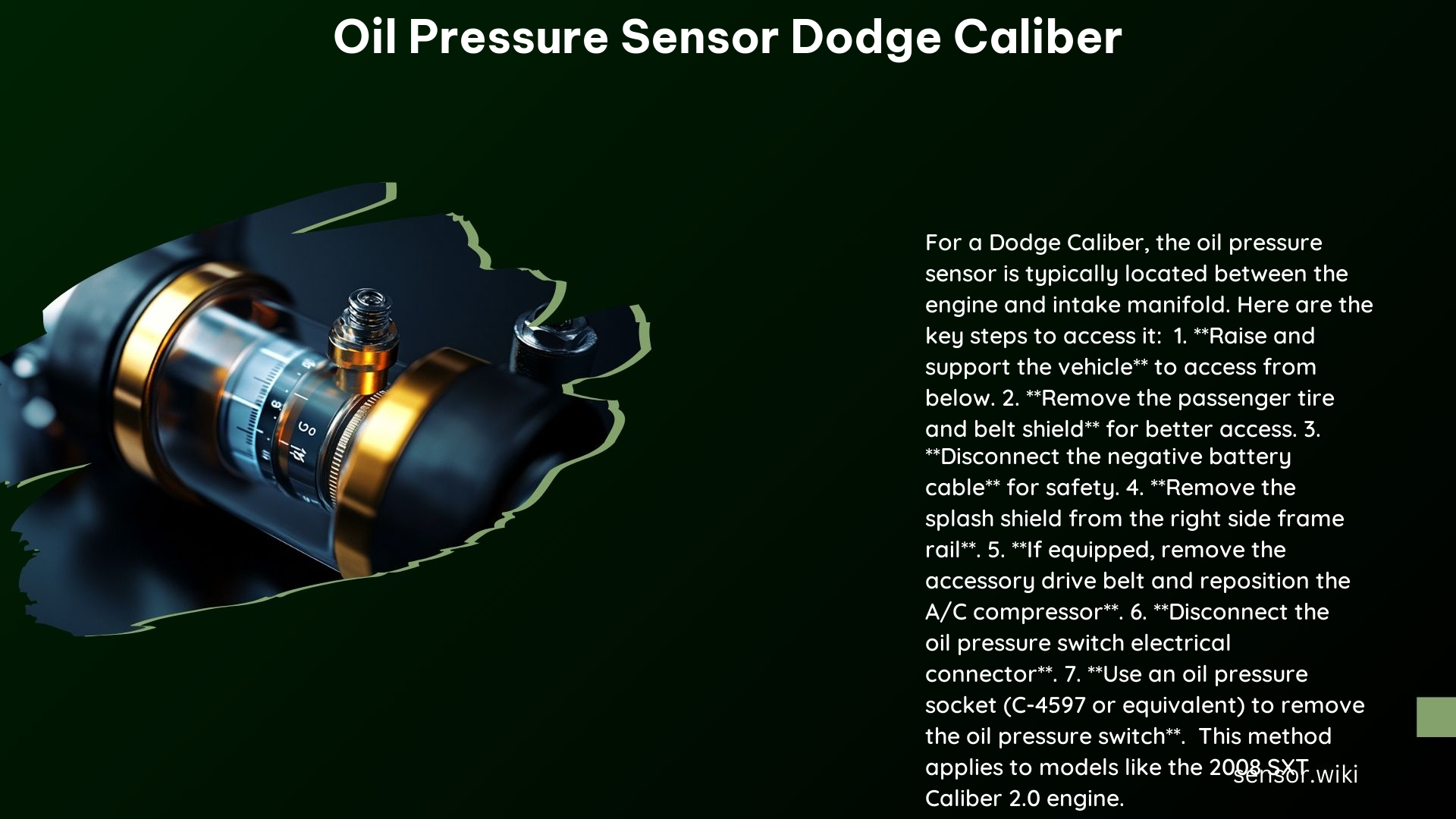 Oil Pressure Sensor Dodge Caliber