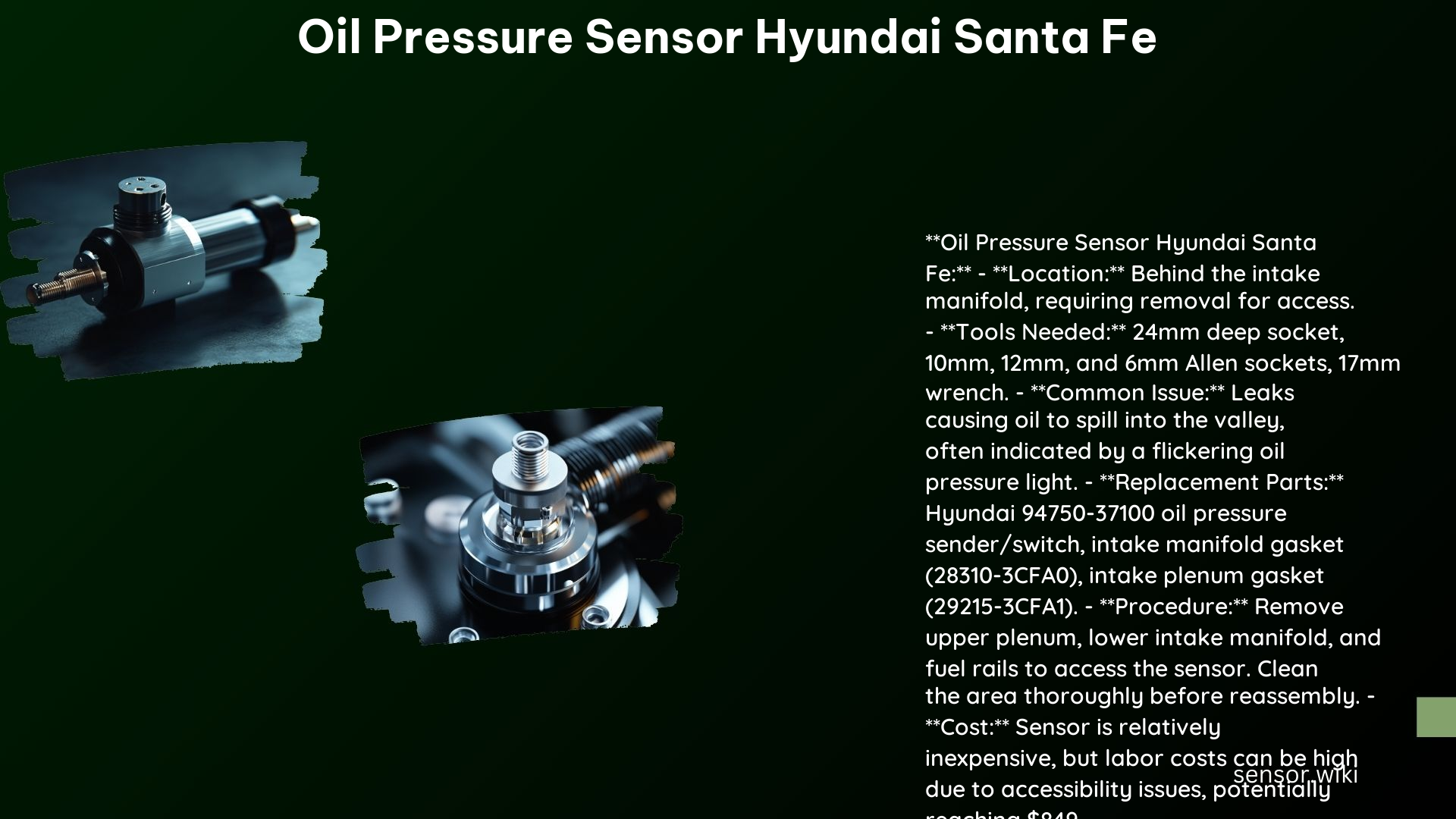 Oil Pressure Sensor Hyundai Santa Fe