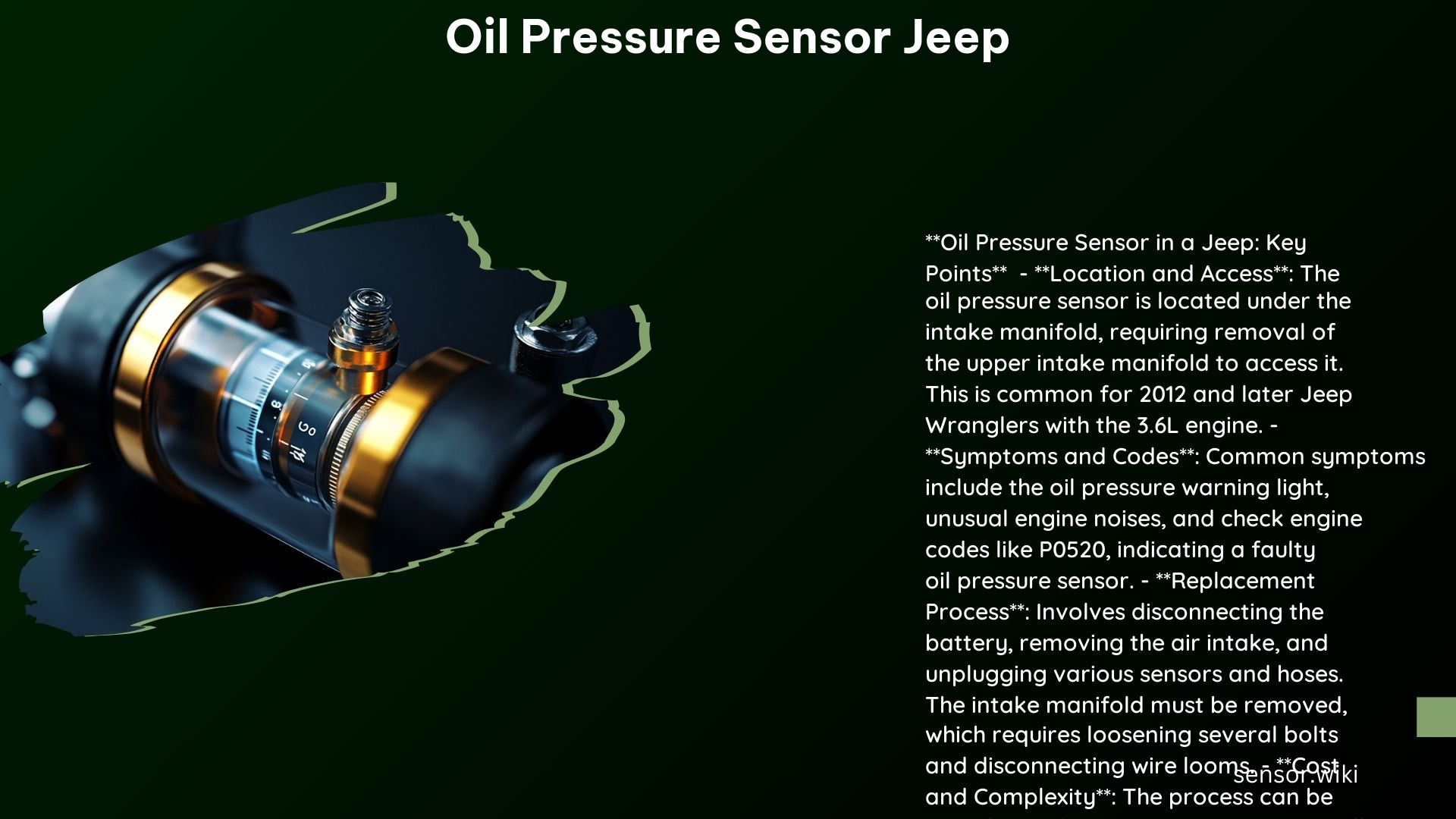 Oil Pressure Sensor Jeep
