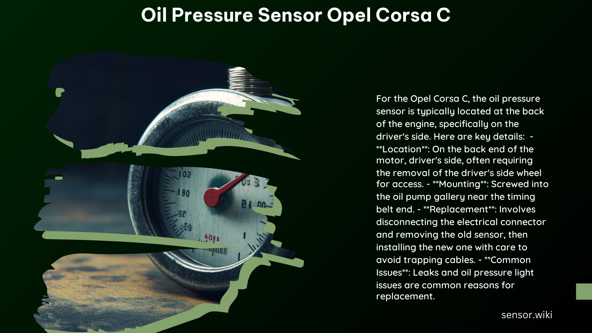 Oil Pressure Sensor Opel Corsa C