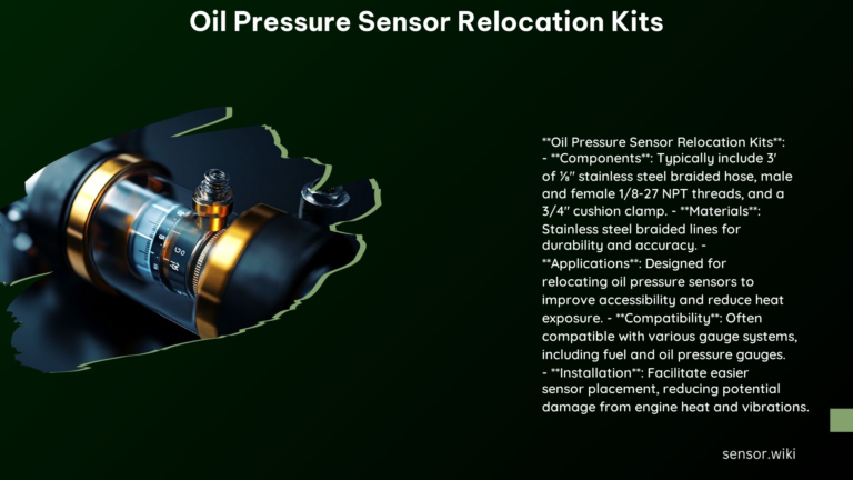 Oil Pressure Sensor Relocation Kits