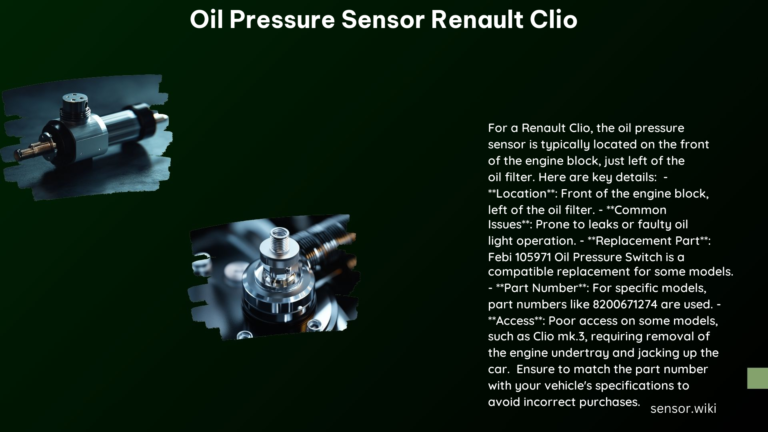 Oil Pressure Sensor Renault Clio