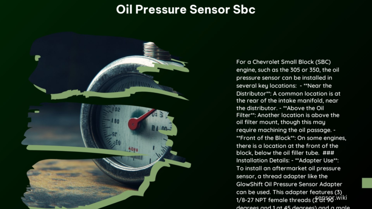 Oil Pressure Sensor Sbc