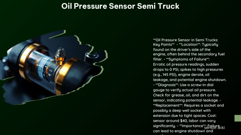 Oil Pressure Sensor Semi Truck