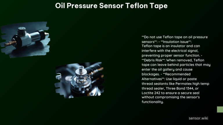 Oil Pressure Sensor Teflon Tape