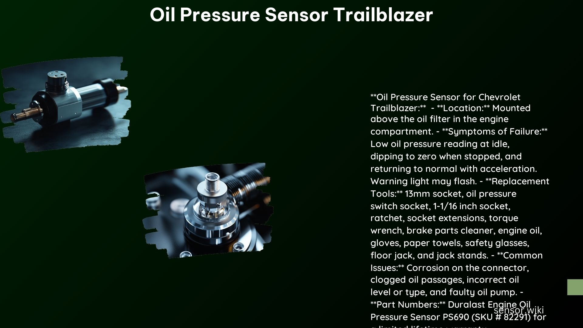 Oil Pressure Sensor Trailblazer