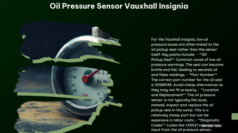 Oil Pressure Sensor Vauxhall Insignia