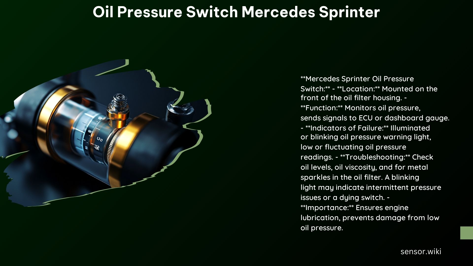 Oil Pressure Switch Mercedes Sprinter