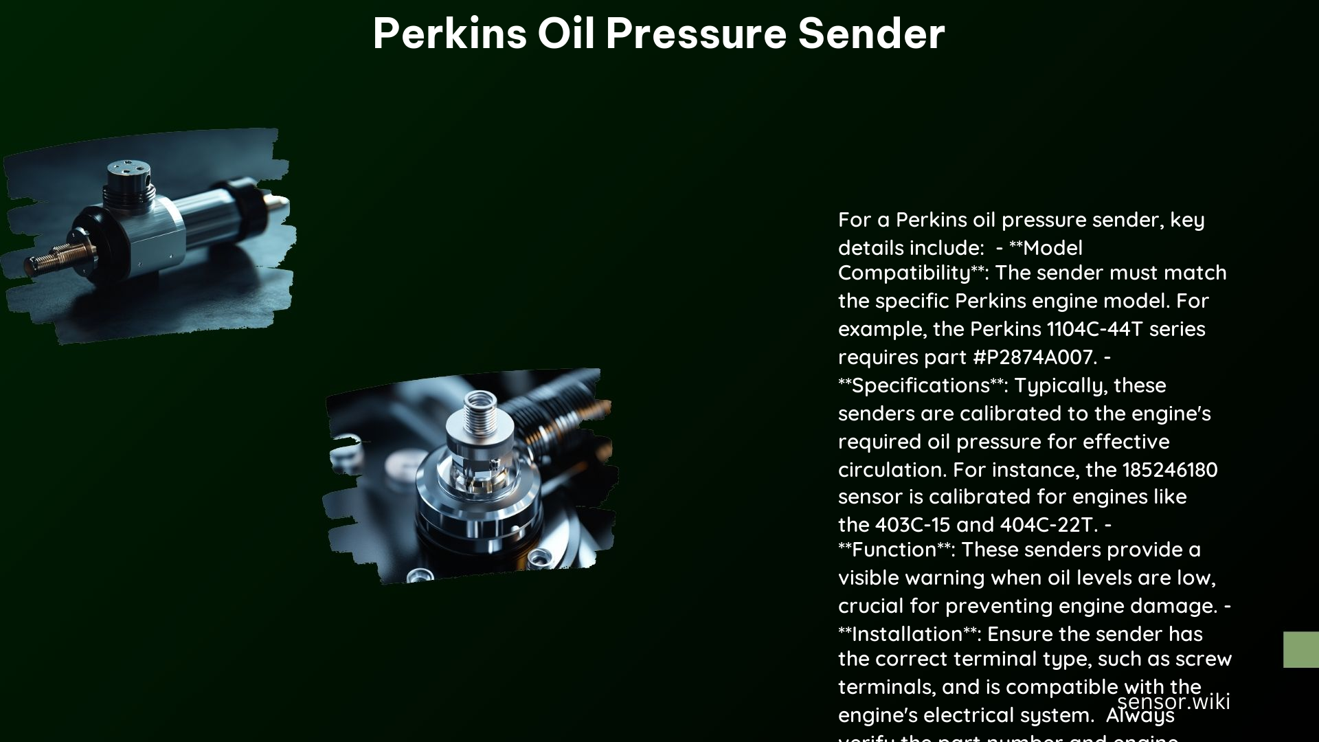 Perkins Oil Pressure Sender