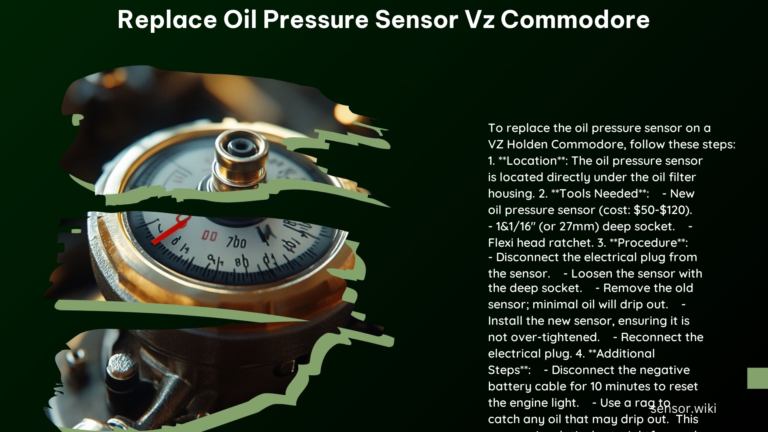 Replace Oil Pressure Sensor vz Commodore