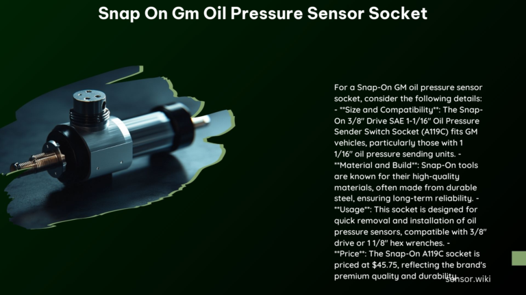 Snap On GM Oil Pressure Sensor Socket