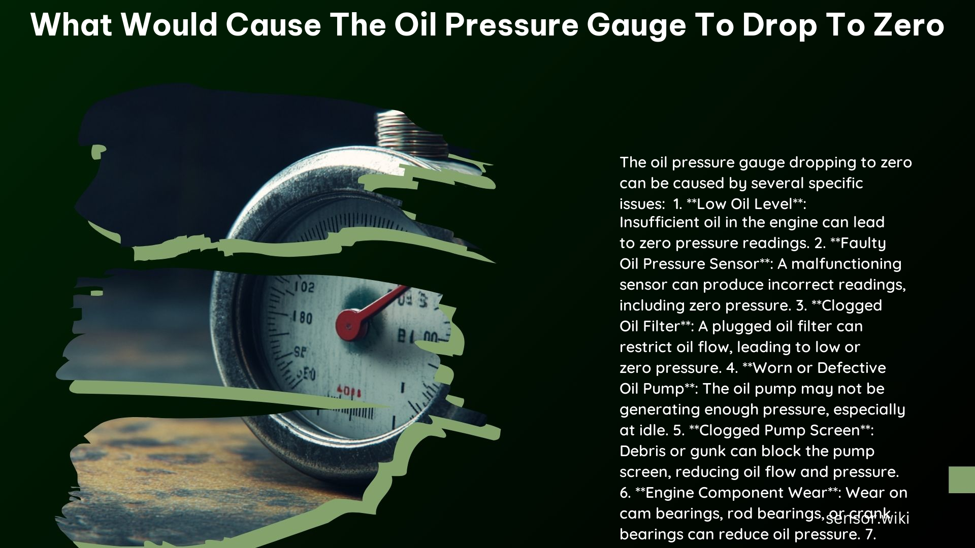 What Would Cause the Oil Pressure Gauge to Drop to Zero