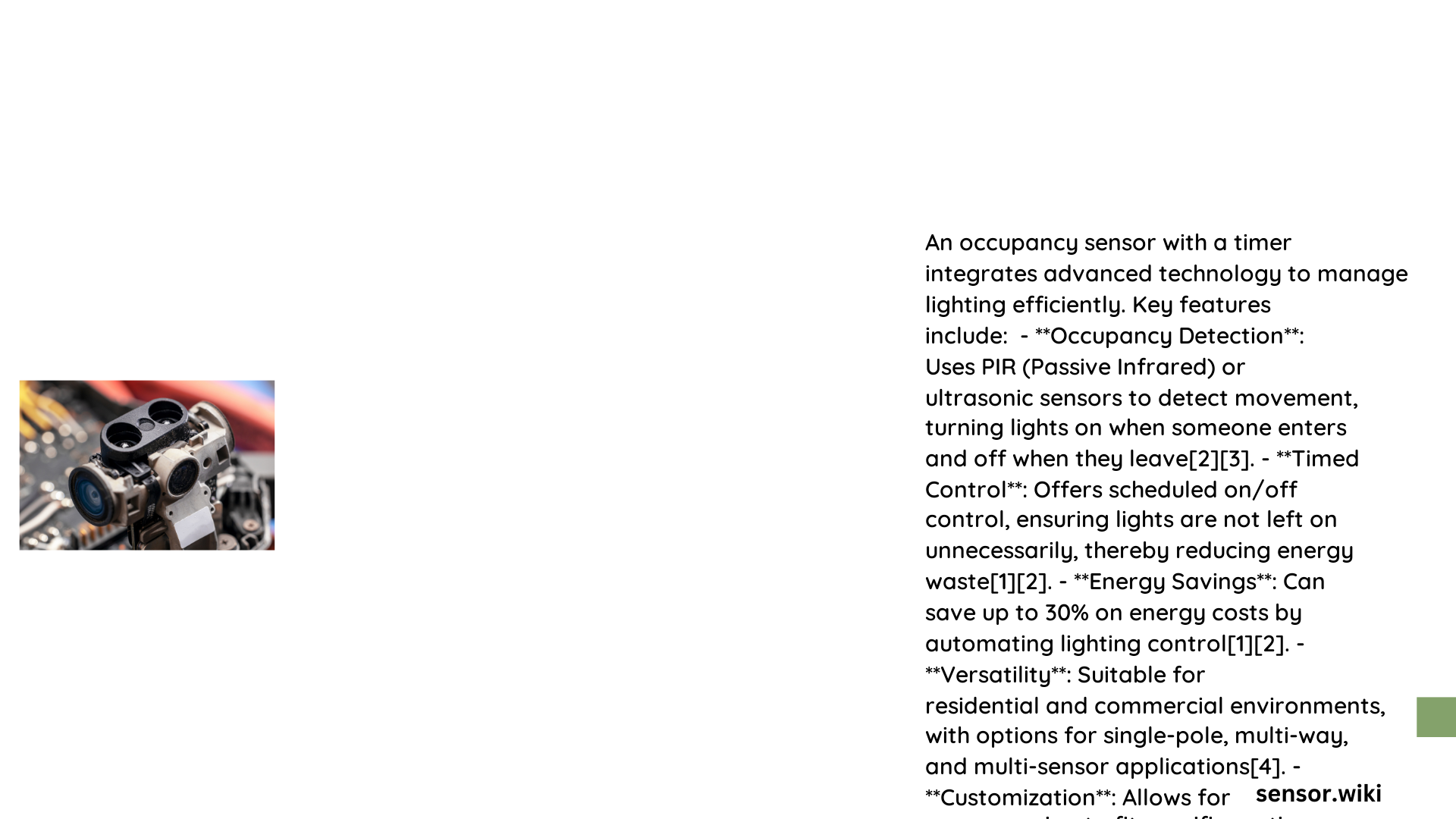 Occupancy Sensor with Timer