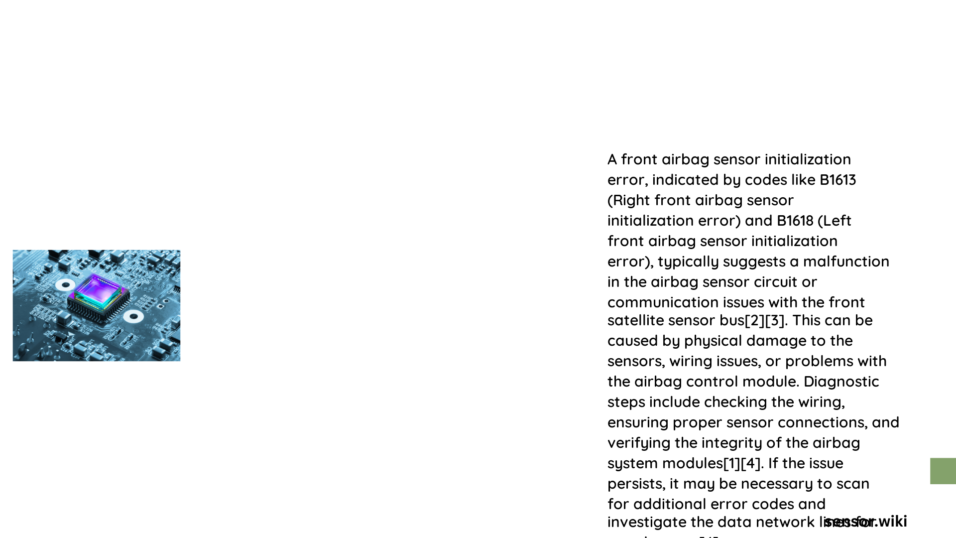 Front Airbag Sensor Initialization Error: Comprehensive Diagnostic and Resolution Guide 1 front airbag sensor initialization error