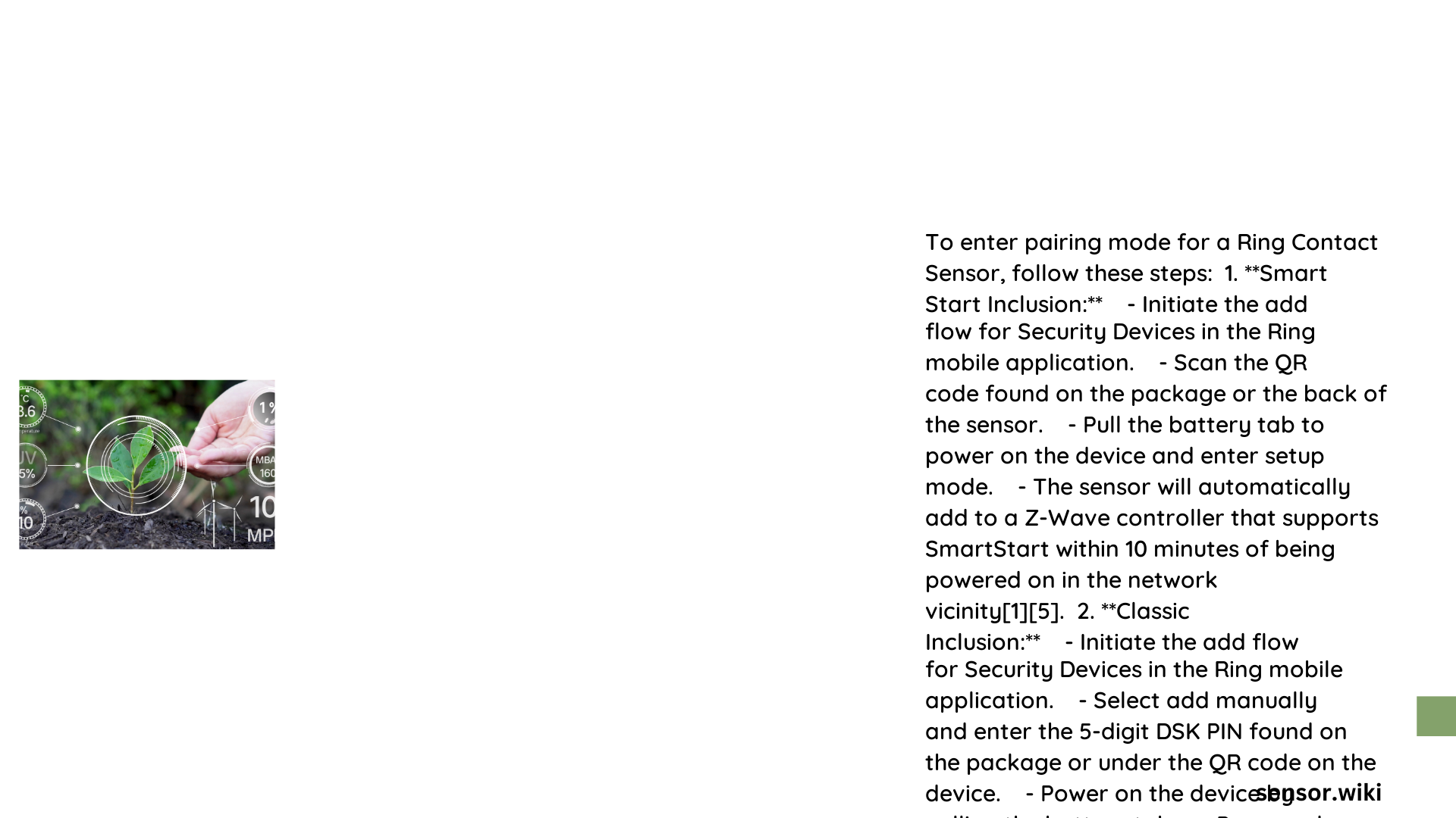 ring contact sensor pairing mode