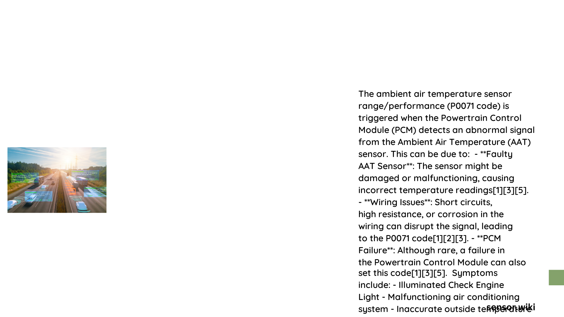 ambient air temperature sensor rangeperformance