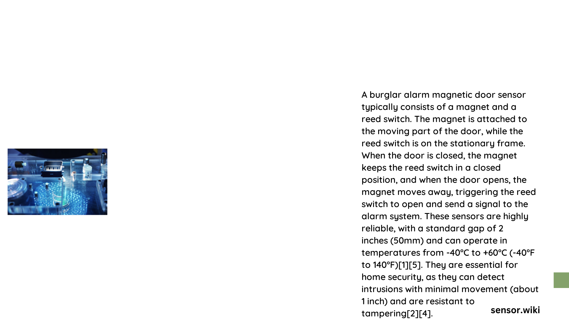 burglar alarm magnetic door sensor