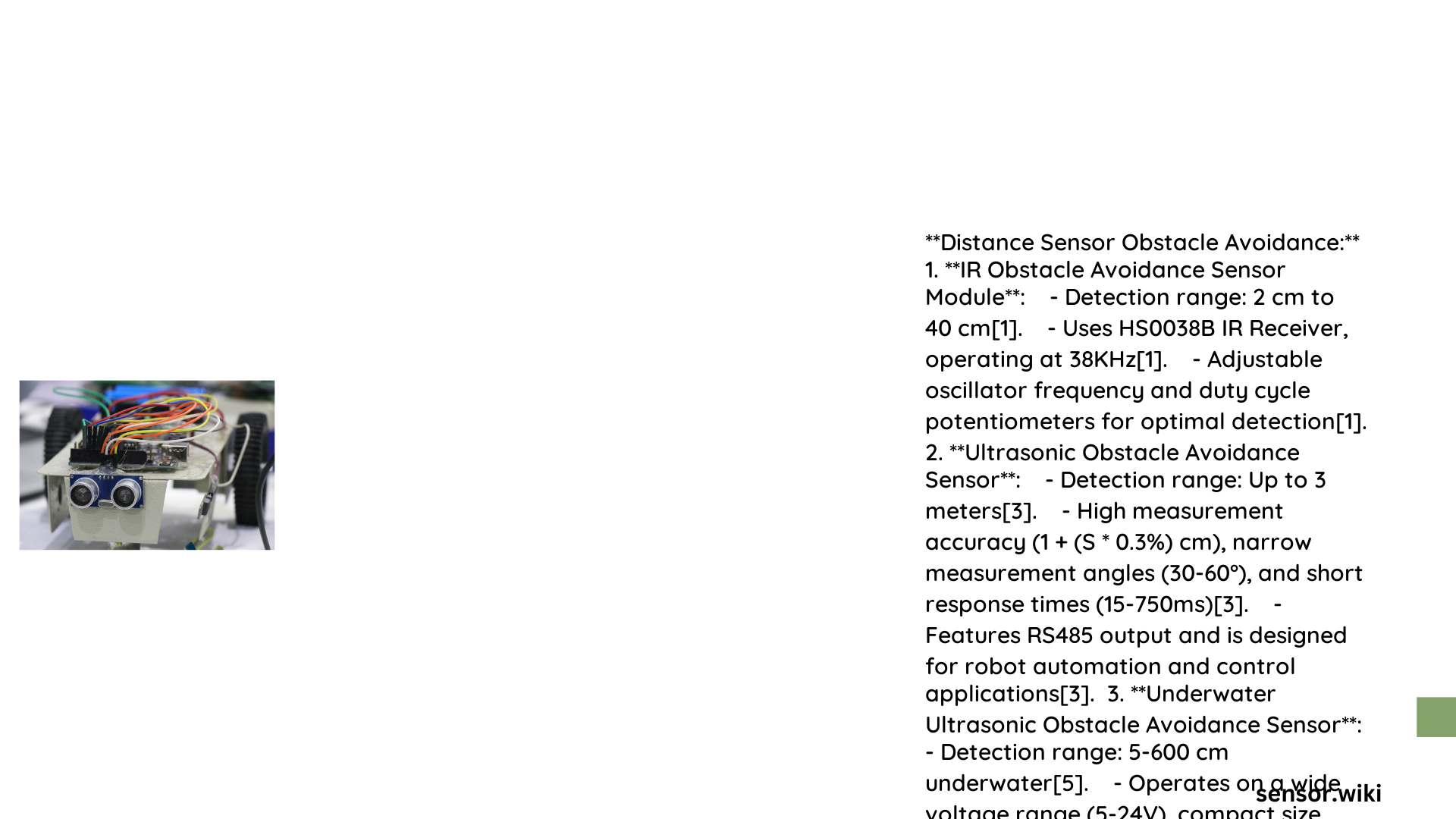 distance sensor obstacle avoidance