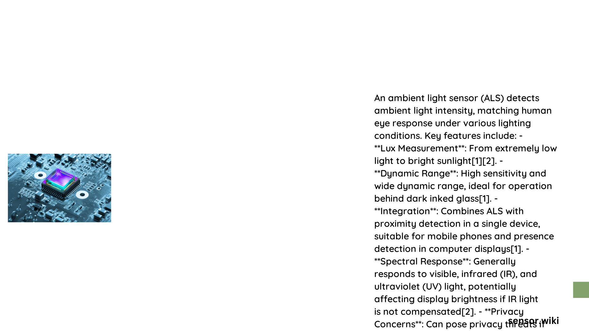 face ambient light sensor