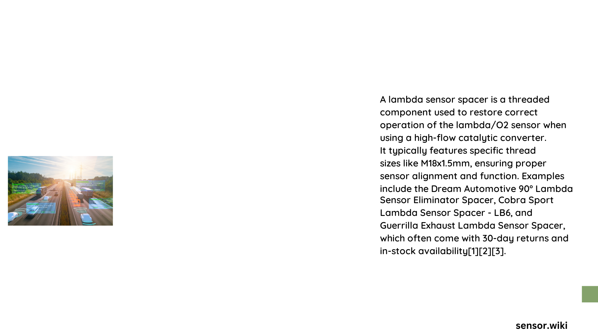 lambda sensor spacer