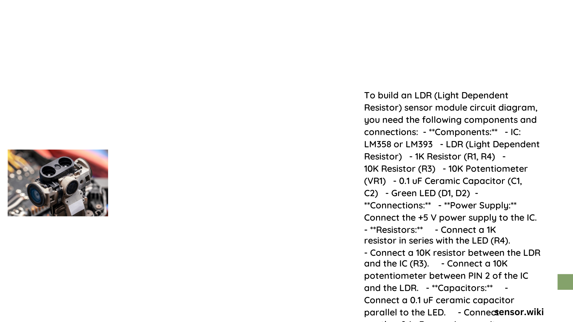 ldr sensor module circuit diagram