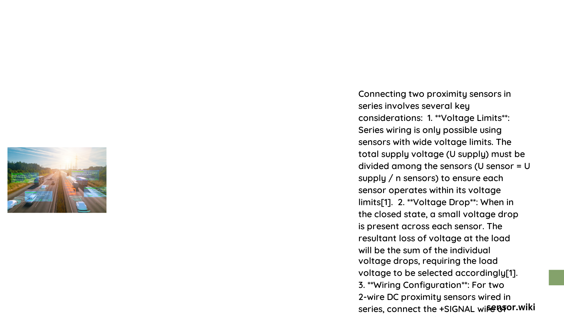 proximity sensor connected in series