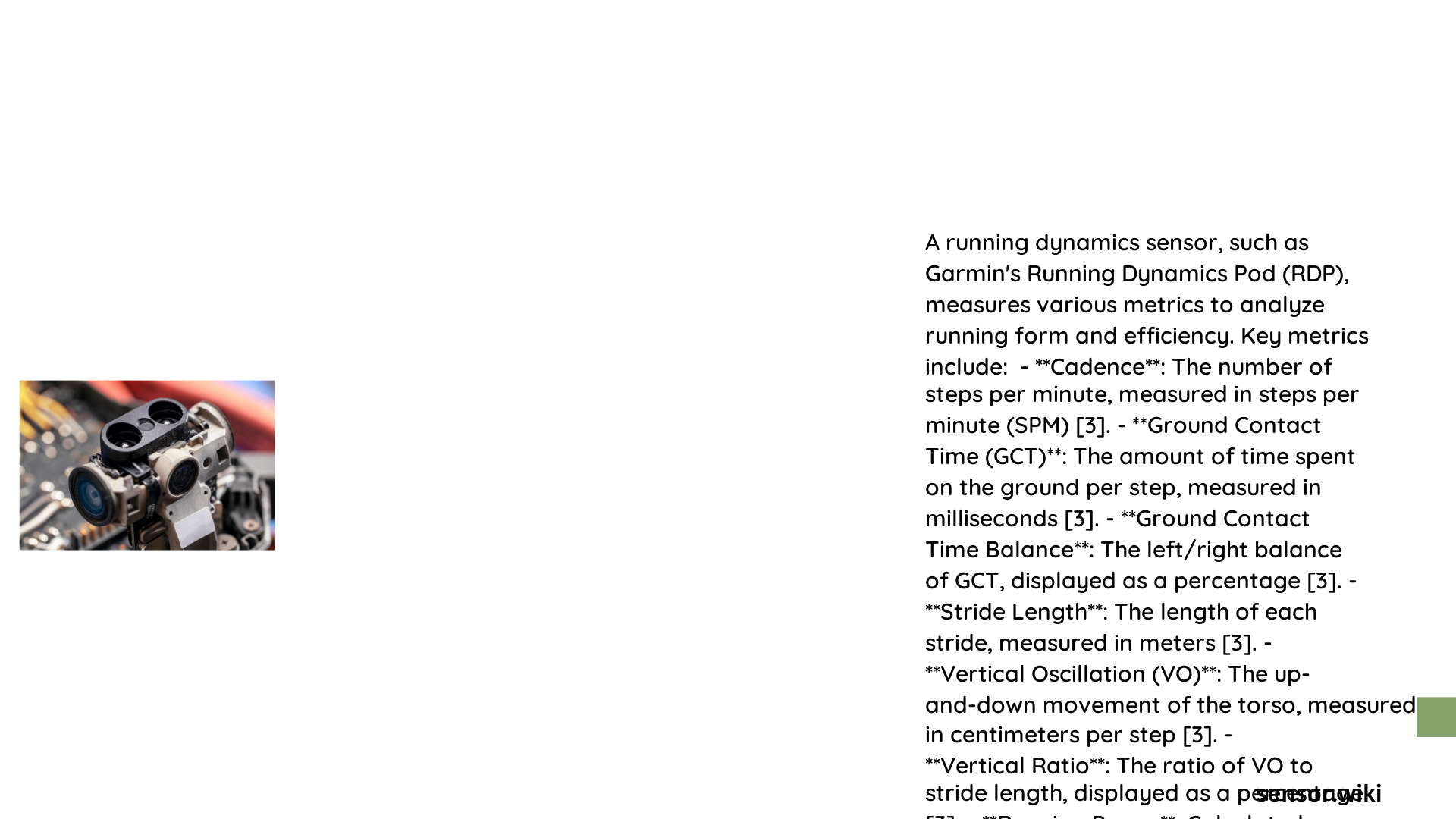running dynamics sensor