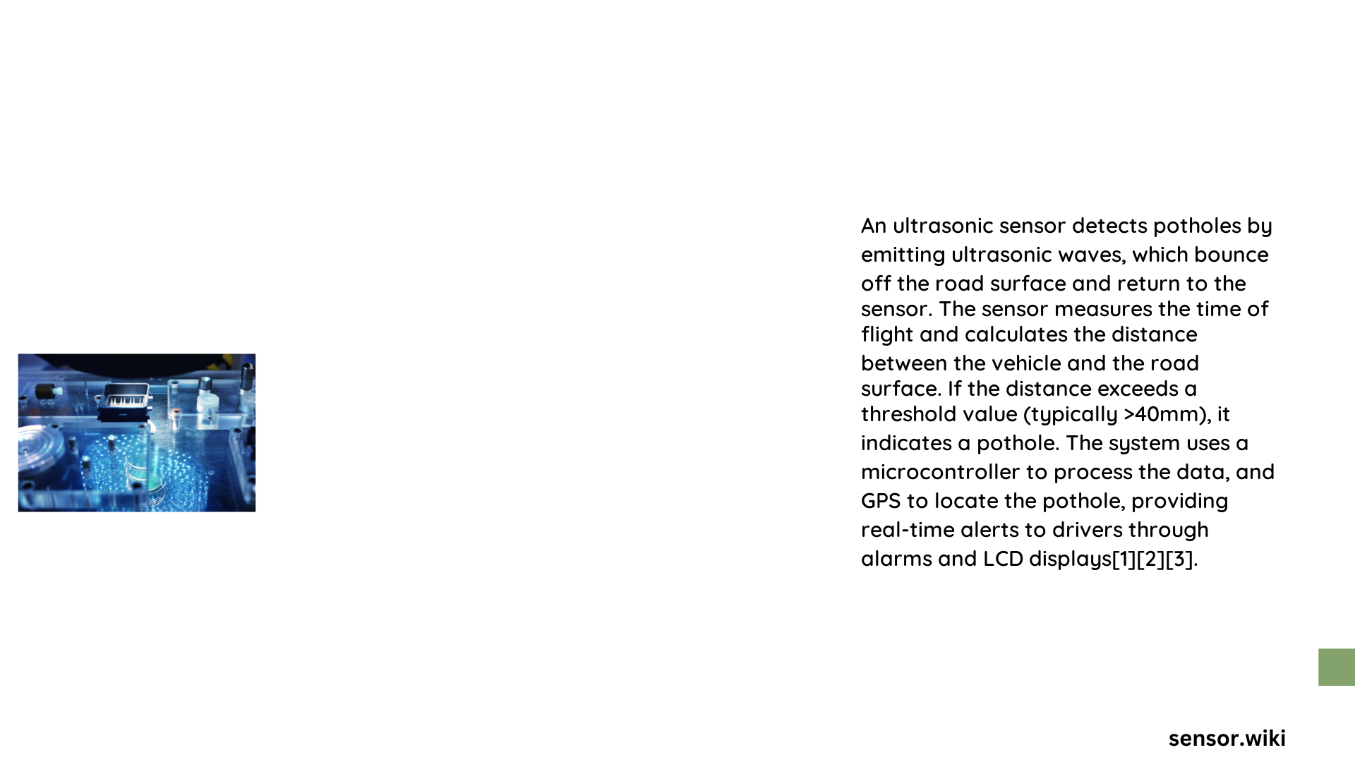 ultrasonic sensor detect potholes