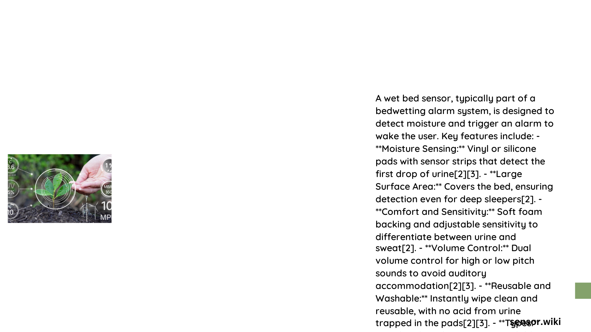wet bed sensor